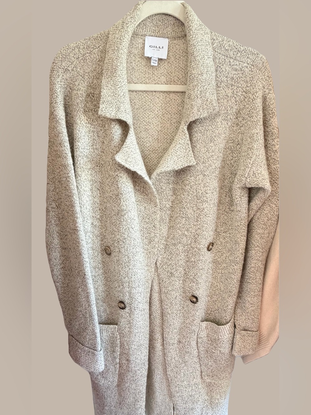 Gilli Cream Bouclé Double-Breasted Coatigan